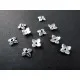 10x flache silber Perlenkappen ca. 6x6x2mm silberfarbene runde Perlen Kappen - Schmuckzubehör Perlenkappe - Leisure-Beads DIY