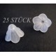 25x weiße Blumen Perlenkappen ca. 14x11mm aus Acryl Glockenblumen Perlen Kappen - Schmuckzubehör Perlenkappe