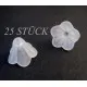25x weiße Blumen Perlenkappen ca. 14x11mm aus Acryl Glockenblumen Perlen Kappen - Schmuckzubehör Perlenkappe - Leisure-Beads DIY