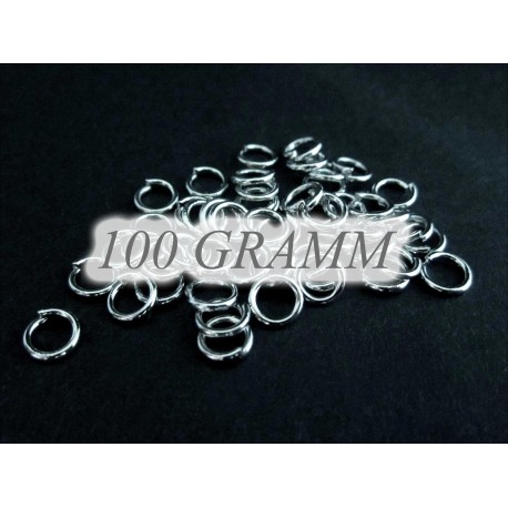 Leisure-Beads - 100g Biegering 6mm x 1mm runder Biegering silberfarben - Schmuckzubehör Biegering