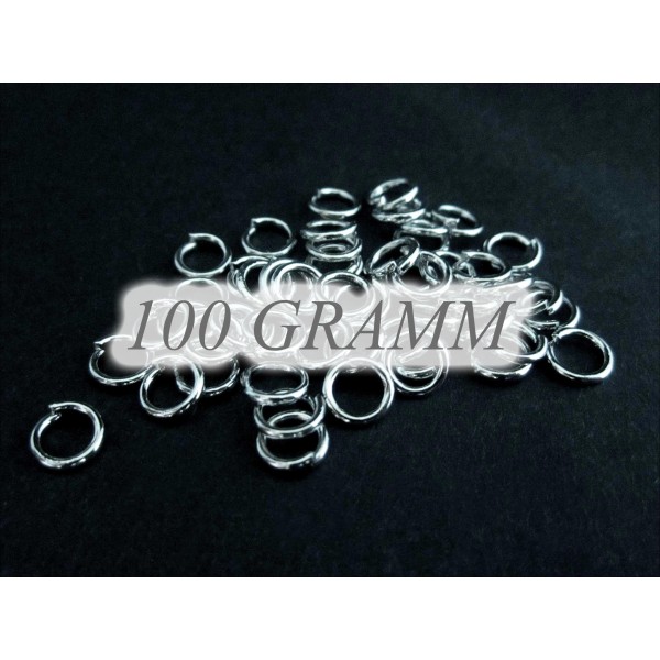 100g Biegering 6mm x 1mm runder Biegering silberfarben - Schmuckzubehör Biegering - Leisure-Beads DIY