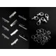 10 silber Bandklemmen 25mm + 5 Karabiner + 12 Biegeringe als Schmuckzubehör Set für Halsbänder - Schmuckzubehör Set - Leisure-Beads DIY