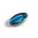 Türkis Fensterperle 18x10mm oval Silberrahmen - Schmuckzubehör