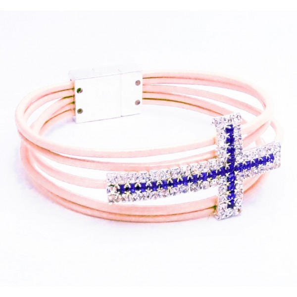 Bastelset Leder Armband mit Strasskreuz, wir zeigen Ihnen was Sie benötigen - Schmuck basteln - Leisure-Beads DIY