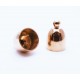 1x Edelstahl Endkappe Innen 9,5mm 11x15mm rosegoldfarben - Schmuckzubehör