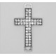 1x silber Strass Kreuz Kettenverbinder 41x24mm Kruzifix Ketten Zwischenstück silberfarben - Schmuckzubehör Schmuckverbinder