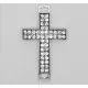1x silber Strass Kreuz Kettenverbinder 41x24mm Kruzifix Ketten Zwischenstück silberfarben - Schmuckzubehör Schmuckverbinder - Leisure-Beads DIY