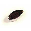 Braune Fensterperle 18x10mm oval Silberrahmen - Schmuckzubehör