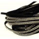 1m schwarzes Kunstlederband 5mm mit goldfarben Nieten schwarzes Schmuckband in Wildlederoptik für Armbänder - Schmuckzubehör Led