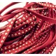 1m bordeaux Kunstlederband 8mm mit Nieten weinrotes Schmuckband in Wildlederoptik für Armbänder - Schmuckzubehör Lederband