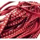 1m bordeaux Kunstlederband 8mm mit Nieten weinrotes Schmuckband in Wildlederoptik für Armbänder - Schmuckzubehör Lederband - Leisure-Beads DIY