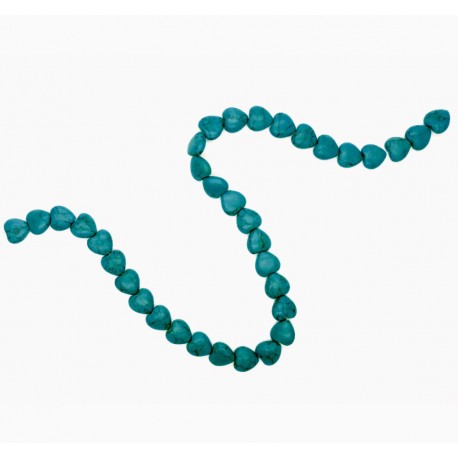 Leisure-Beads - 1 Strang Türkis Herzperlen 12x6mm Kunststein - Schmuckzubehör