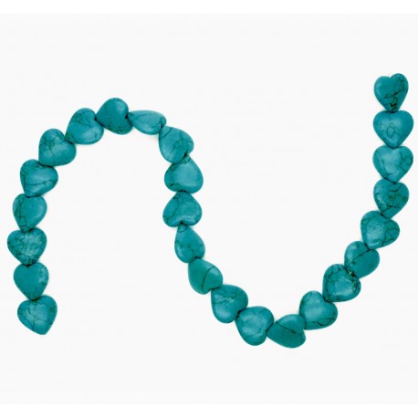 Leisure-Beads - 1 Strang Türkis Herzperlen 18x7mm Kunststein - Schmuckzubehör