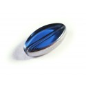 Blaue Fensterperle 18x10mm oval Silberrahmen - Schmuckzubehör