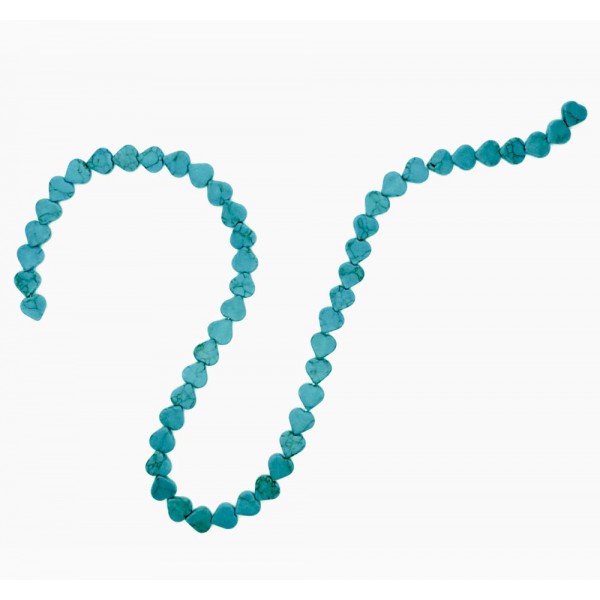 1 Strang Türkis Herz 8x3mm Perle Kunststein Herzperlen - Schmuckzubehör - Leisure-Beads DIY