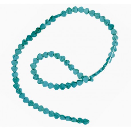 Leisure-Beads - 1 Strang Türkis Herz 6x3mm Perle Kunststein Herzperlen - Schmuckzubehör