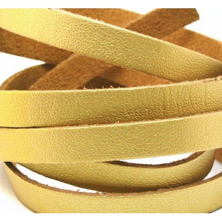 Leisure-Beads - 1m goldfarbenes PU-Lederband 8mm x 1,5mm - Schmuckzubehör