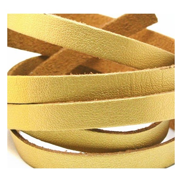 1m goldfarbenes PU-Lederband 8mm x 1,5mm - Schmuckzubehör - Leisure-Beads DIY