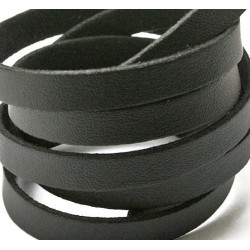 Leisure-Beads - 1m schwarzes PU-Lederband 8mm x 1,5mm - Schmuckzubehör