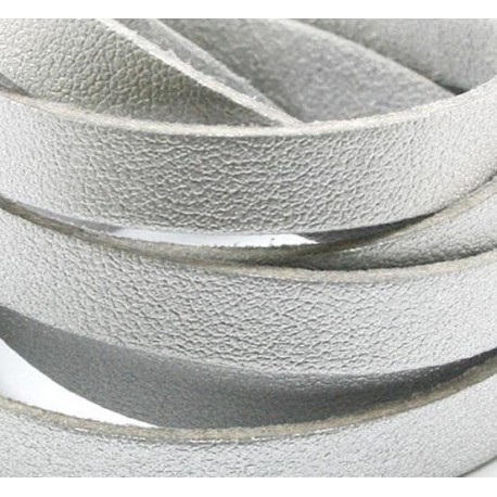 Leisure-Beads - 1m silberfarbenes PU-Lederband 8mm x 1,5mm - Schmuckzubehör