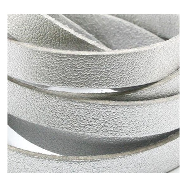 1m silberfarbenes PU-Lederband 8mm x 1,5mm - Schmuckzubehör - Leisure-Beads DIY