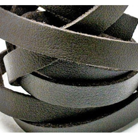 Leisure-Beads - 1m schwarzbraunes PU-Lederband 8mm x 1,5mm - Schmuckzubehör