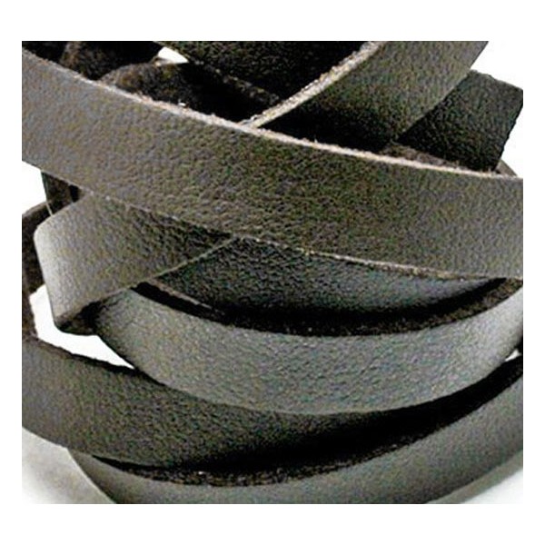 1m schwarzbraunes PU-Lederband 8mm x 1,5mm - Schmuckzubehör - Leisure-Beads DIY