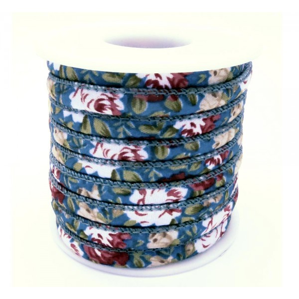 4,5m geblümtes petrol Schmuckband 6mm x 4mm auf Rolle für Armband und Wickelarmband - Schmuckzubehör Schmuckband - Leisure-Beads DIY