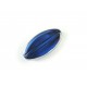 Blaue Fensterperle 18x10x5mm oval Silberrahmen