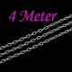 4m silber Kette 3x4,6x0,9mm silberfarbene Schmuckkette Gliederkette - Schmuckzubehör - Leisure-Beads DIY