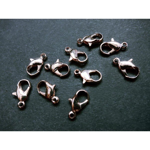 10x KC-goldfarben Karabinerhaken 12mm Schmuckverschluss - Schmuckzubehör