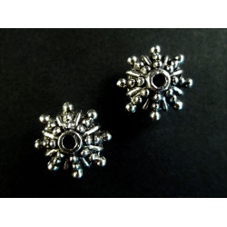 Leisure-Beads - 2x grosse Metallperlen 12x6mm silberfarben Spacer - Schmuckzubehör Metallperlen