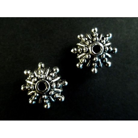 Leisure-Beads - 2x grosse Metallperlen 12x6mm silberfarben Spacer - Schmuckzubehör Metallperlen