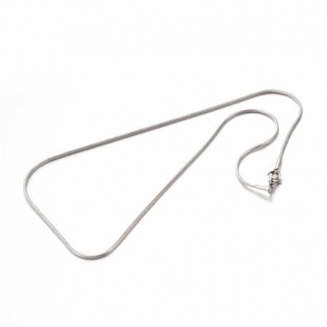 Leisure-Beads - 1x Edelstahl Schlangenkette 46cm x 1,2mm Halskette - Schmuckzubehör