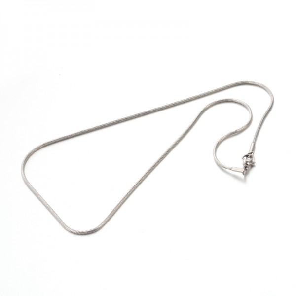 1x Edelstahl Schlangenkette 46cm x 1,2mm Halskette - Schmuckzubehör - Leisure-Beads DIY