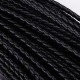1m Lederschnur 6mm schwarze geflochtene Kunstlederkordel für Lederarmband - Schmuckzubehör Lederband