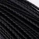 1m Lederschnur 6mm schwarze geflochtene Kunstlederkordel für Lederarmband - Schmuckzubehör Lederband - Leisure-Beads DIY