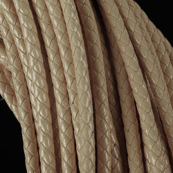 Leisure-Beads - 1m nude PU-Lederkordel 6mm Lederschnur für Lederarmband geflochtene Lederkordel - Schmuckzubehör