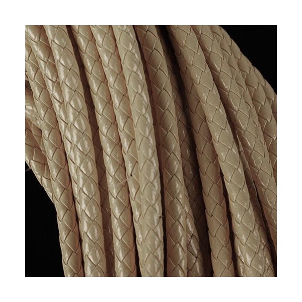 1m nude PU-Lederkordel 6mm Lederschnur für Lederarmband geflochtene Lederkordel - Schmuckzubehör - Leisure-Beads DIY