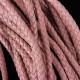 1m rosa PU-Lederkordel 6mm Kunstlederband für Lederarmband geflochten - Schmuckzubehör