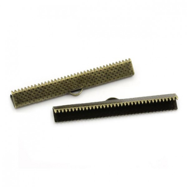 10x bronzefarbene Bandklemme 40mm Bandverbinder - Schmuckzubehör - Leisure-Beads DIY