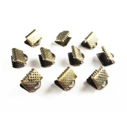 Leisure-Beads - 10x bronzefarbene Bandklemme 8mm Bandverbinder - Schmuckzubehör