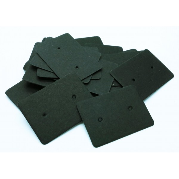 20 matte schwarze Schmuckkarten 35x25mm Papier Ohrstecker - Schmuckzubehör - Leisure-Beads DIY