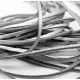 1m silber Lederband 3mm Stärke 1,5mm silberfarbenes Echtleder Band - Leder Schmuckzubehör - Leisure-Beads DIY