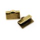10x glatte bronze Bandklemme 10mm bronzefarbene Bandklemmen - bronze Schmuckzubehör