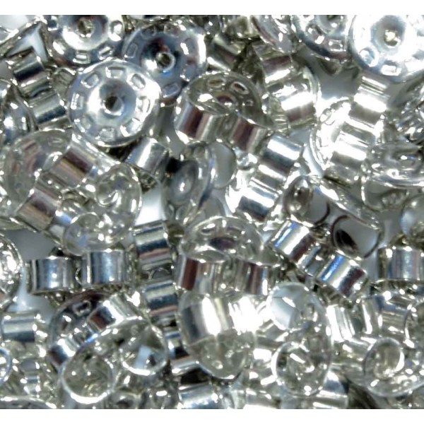 20x silberfarben Ohrstopper 6,3x5,5mm für Ohrstecker - Schmuckzubehör - Leisure-Beads DIY