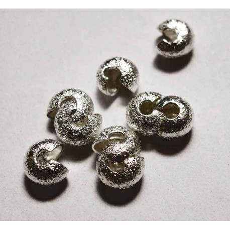 Leisure-Beads - 10 silberfarbene Stardust Kaschierperlen 4x5mm Stardust Cover Crimp Perlen - Schmuckzubehör