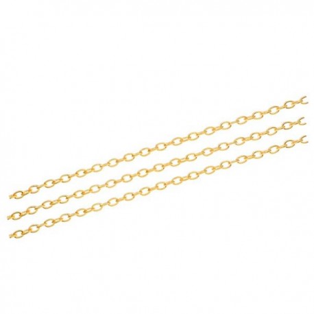 Leisure-Beads - 1m goldfarbene Gliederkette 3x4,6x0,9mm - Schmuckzubehör
