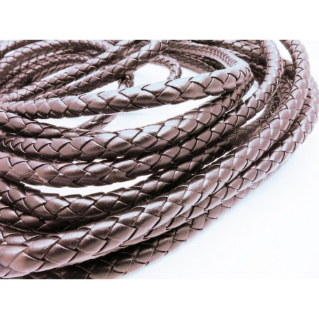 Leisure-Beads - 95cm braune PU-Lederkordel 7mm Lederschnur für Lederarmband geflochtene Lederkordel - Schmuckzubehör