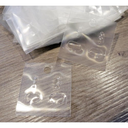 Leisure-Beads - 100 transparente Schmuckkarten 35x40mm ohne Text Schmuck Display Ohrringe Kunststoff - Schmuckzubehör